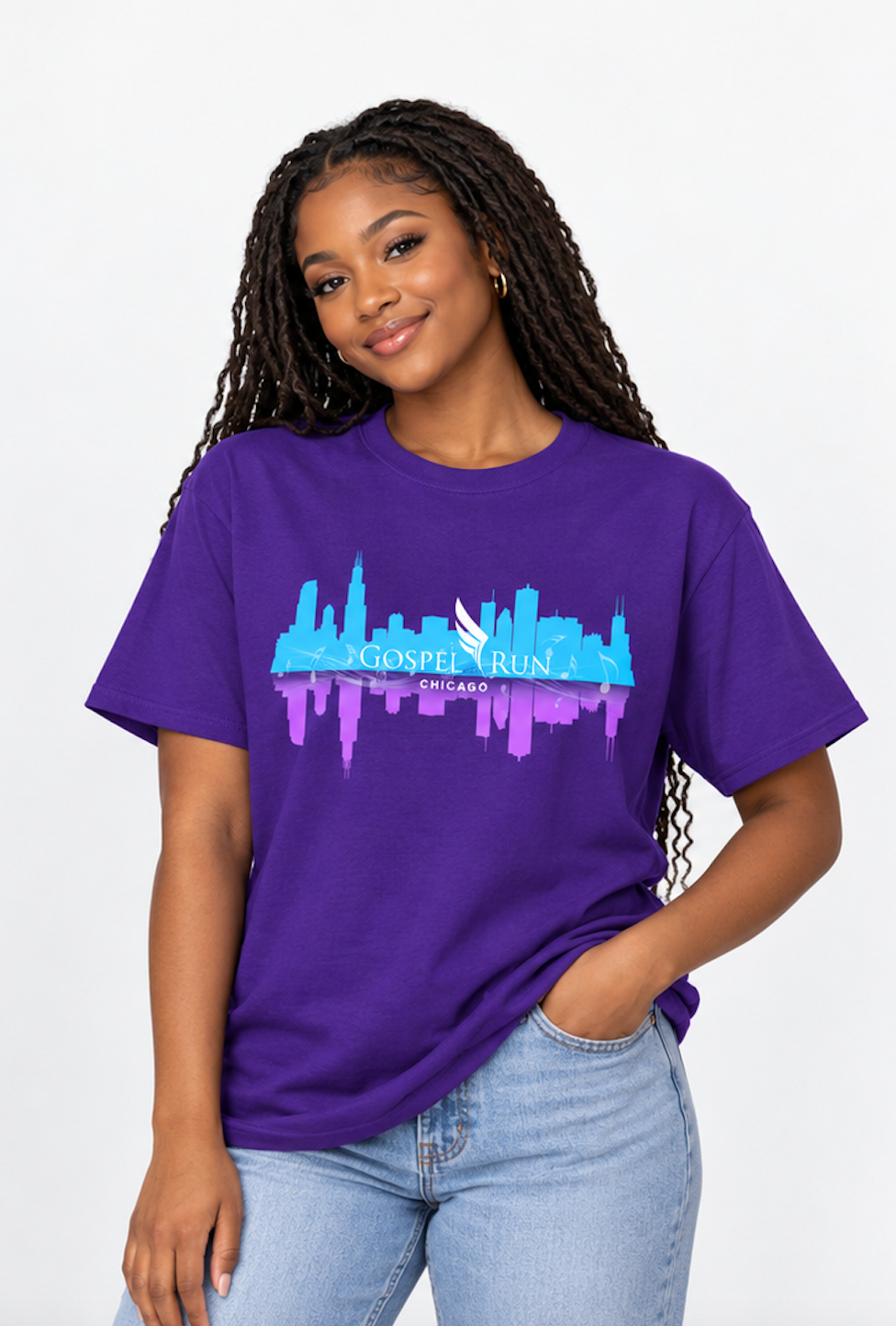 Chicago Gospel Run Purple Tee
