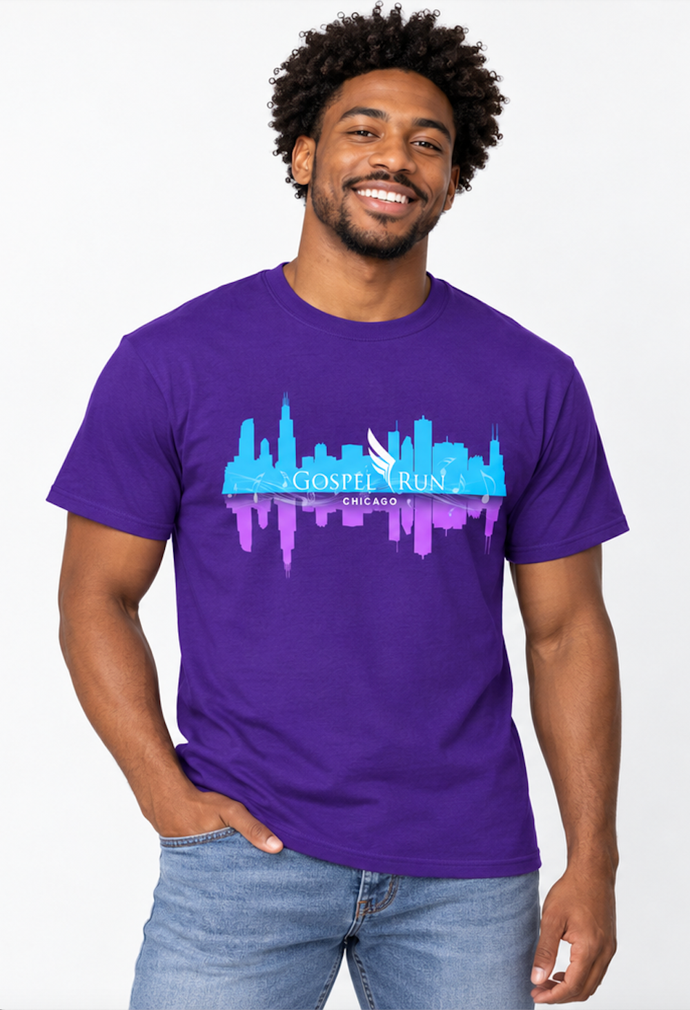 Chicago Gospel Run Purple Tee