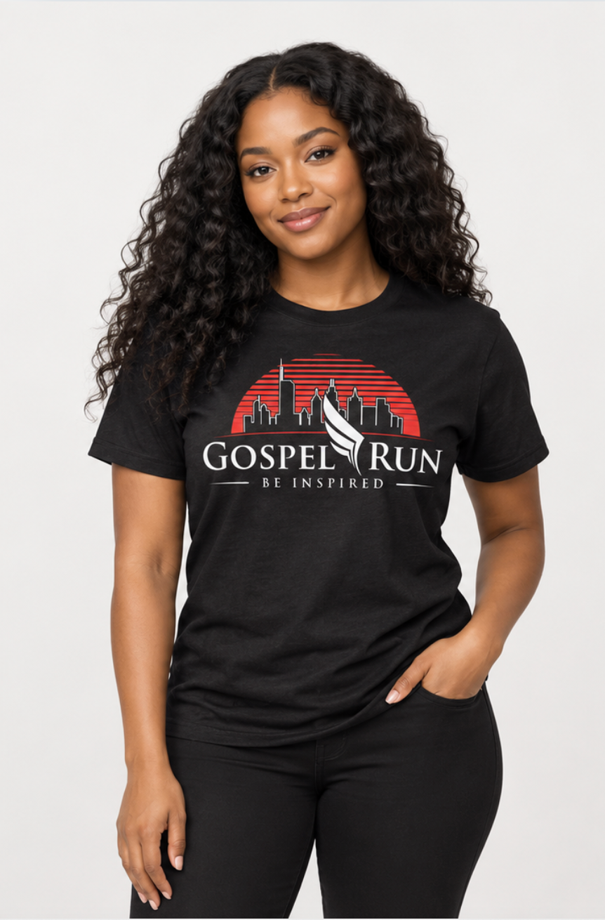 Gospel Run Be Inspired Gildan DryBlend Tee – Black
