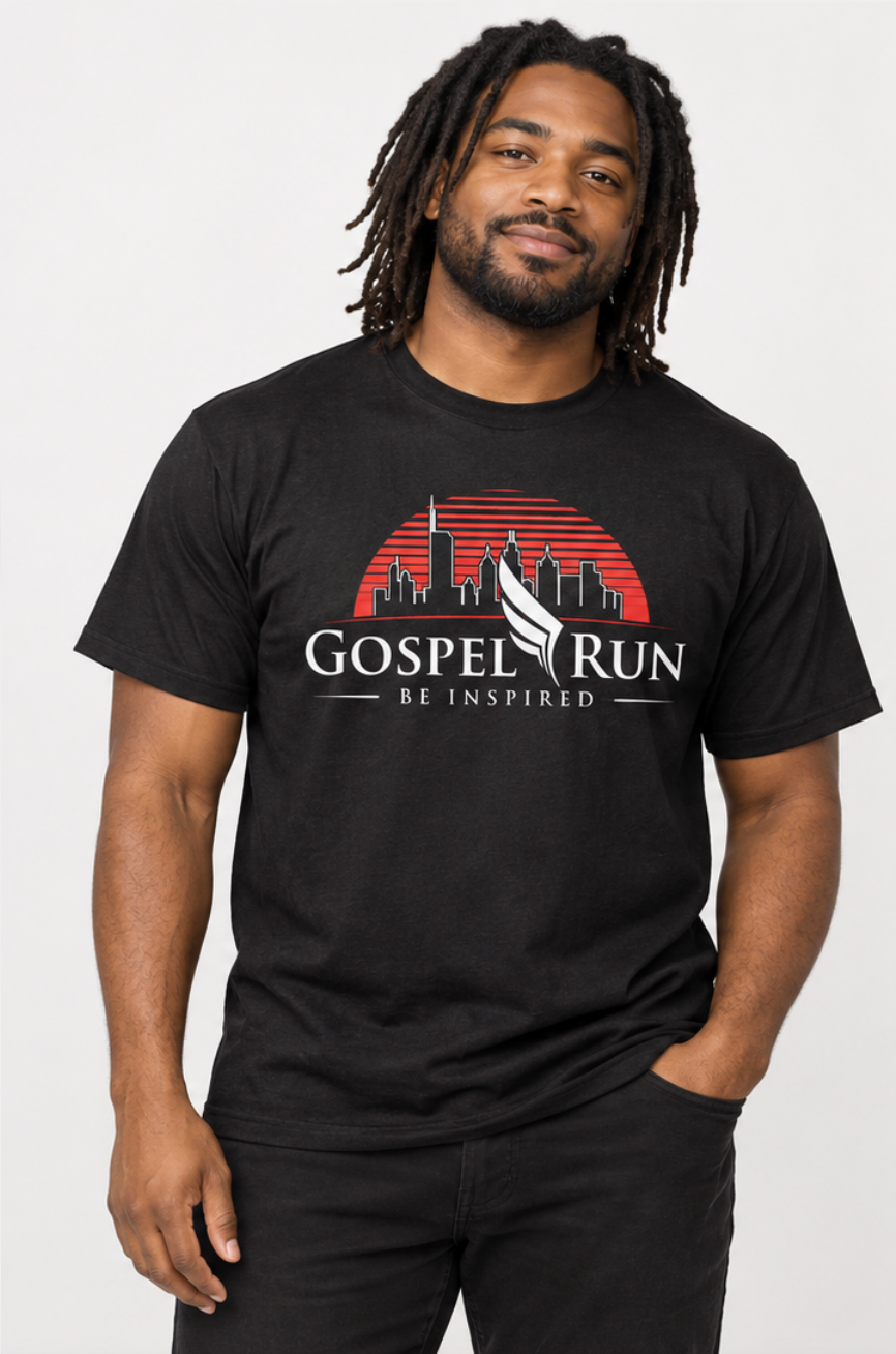 Gospel Run Be Inspired Gildan DryBlend Tee – Black