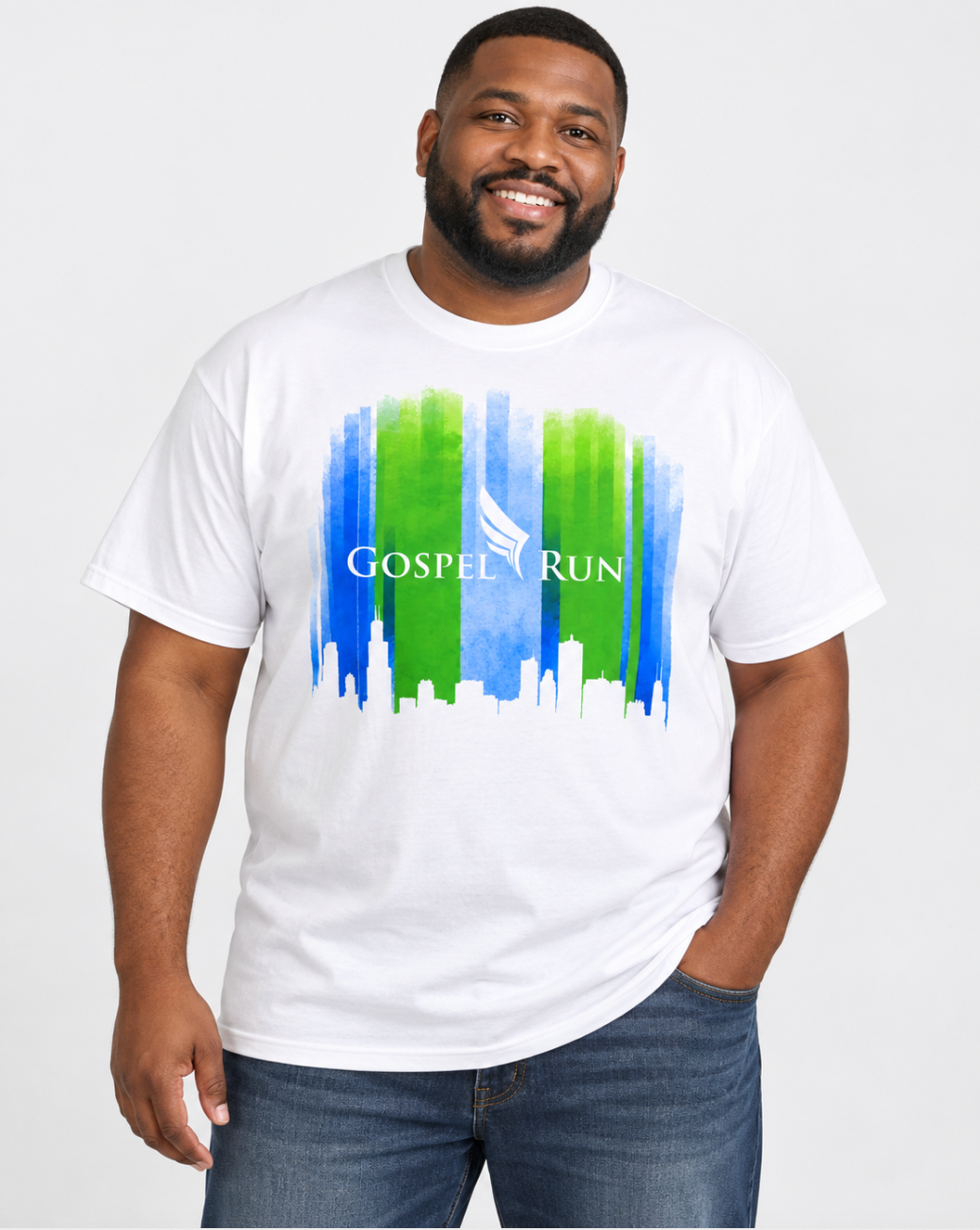 Gospel Run Skyline Tee – Blue & Green