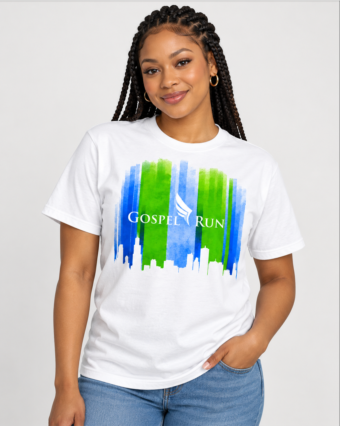 Gospel Run Skyline Tee – Blue & Green