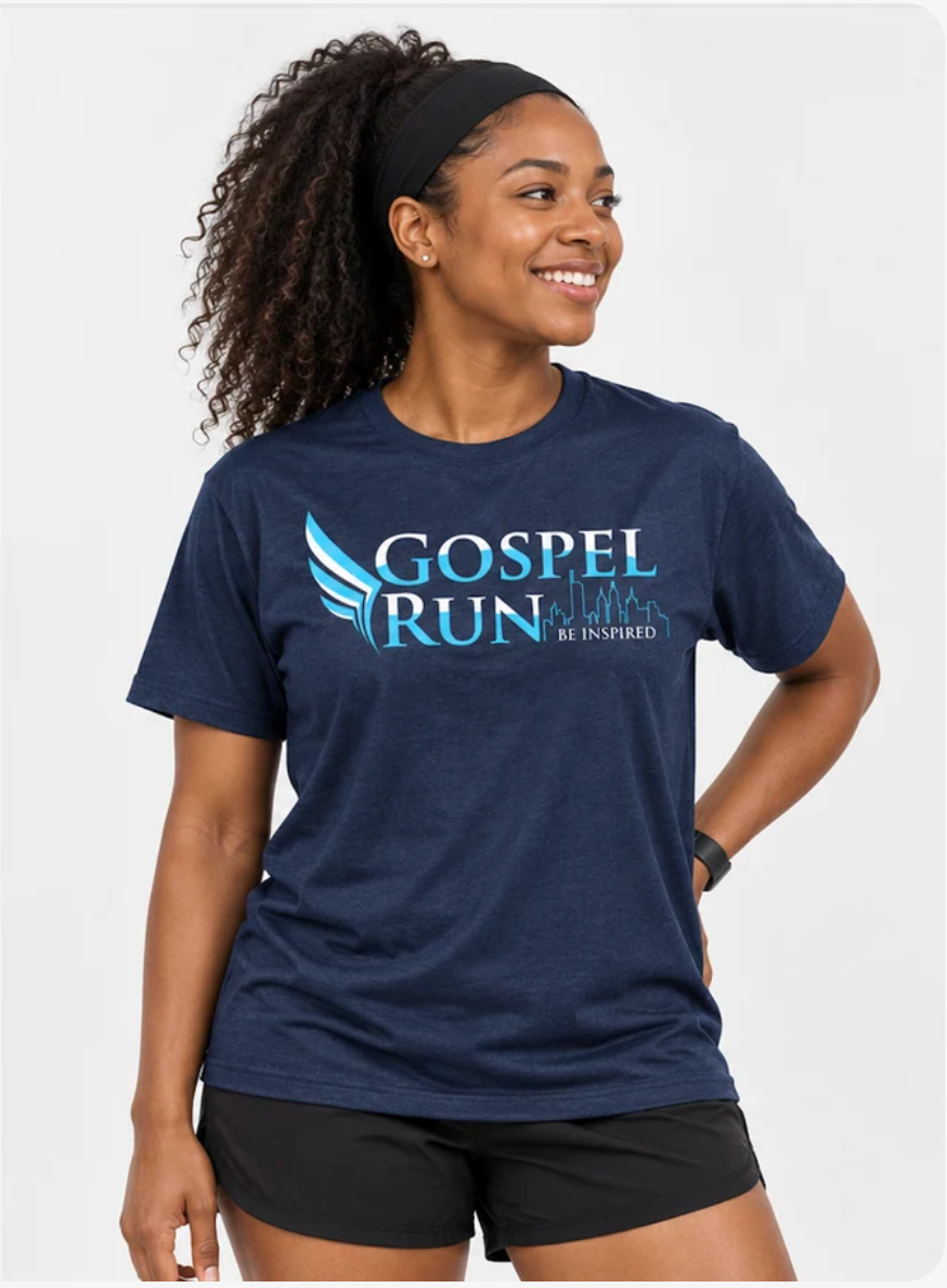 Gospel Run “Be Inspired” DryBlend T-Shirt – Navy Blue