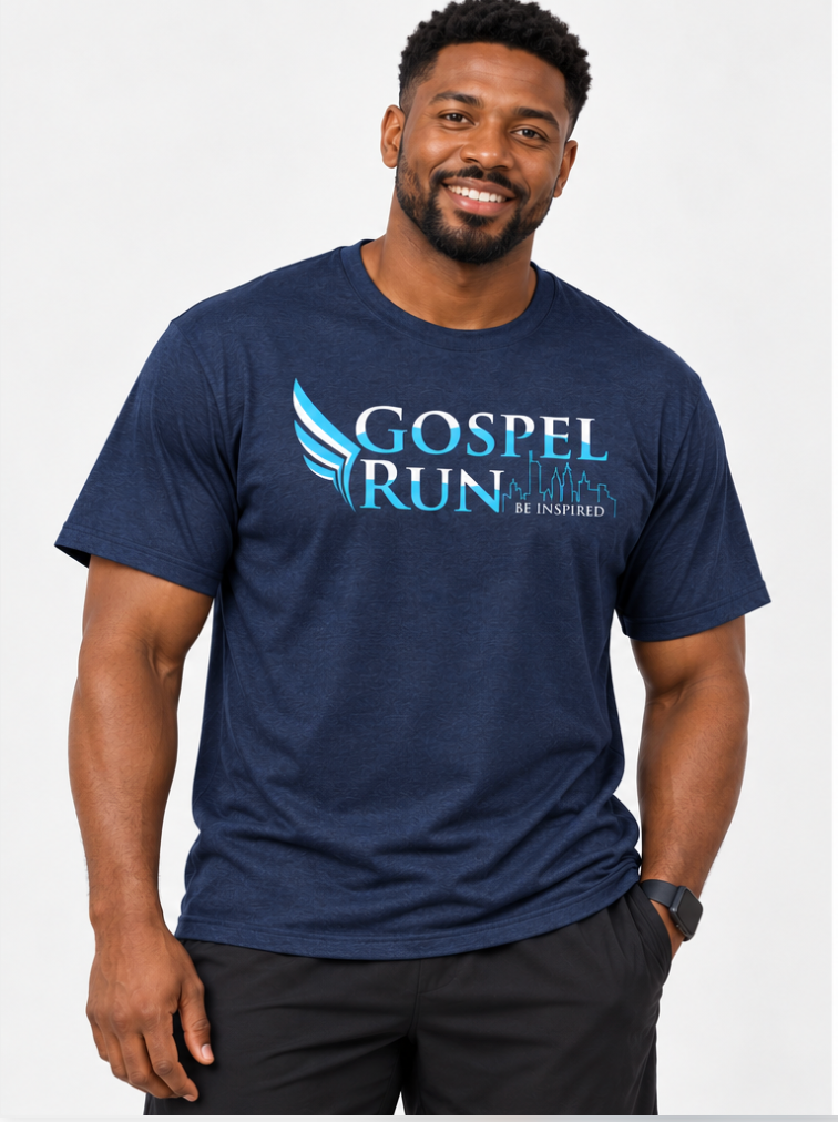 Gospel Run “Be Inspired” DryBlend T-Shirt – Navy Blue