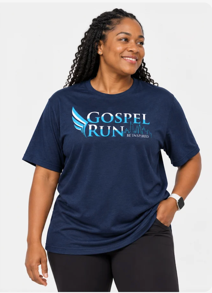 Gospel Run “Be Inspired” DryBlend T-Shirt – Navy Blue