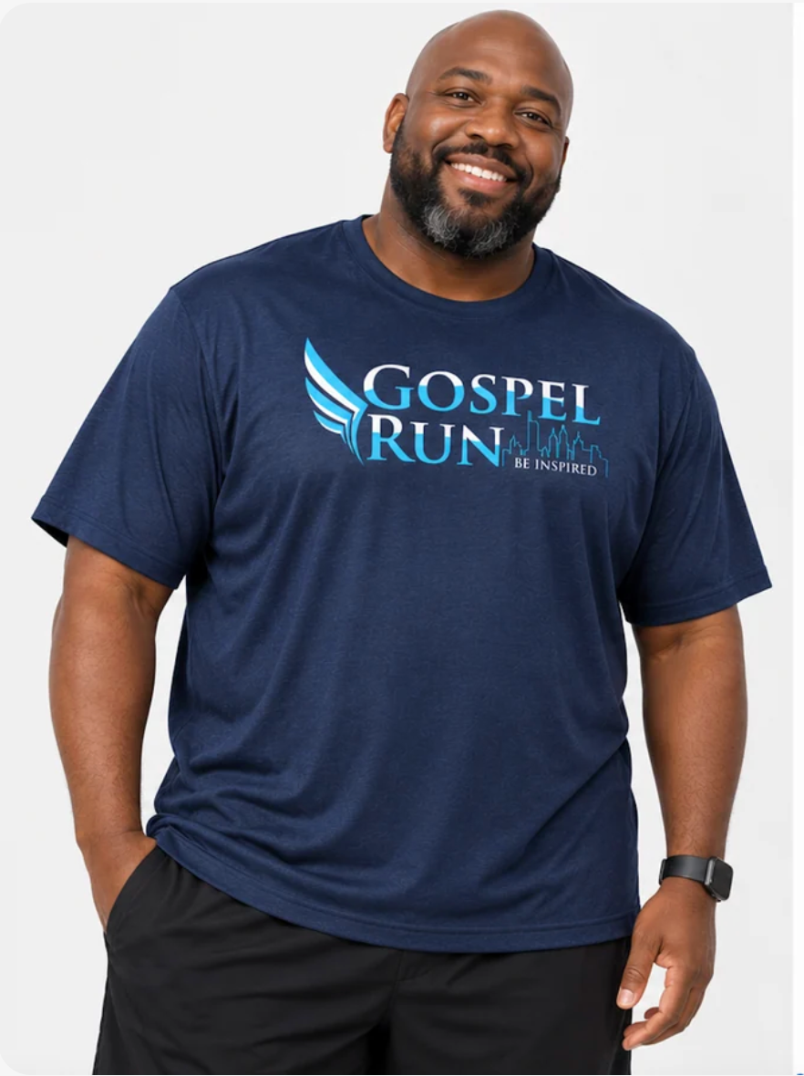 Gospel Run “Be Inspired” DryBlend T-Shirt – Navy Blue